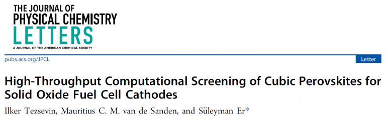 Publication in The Journal of Physical Chemistry Letters