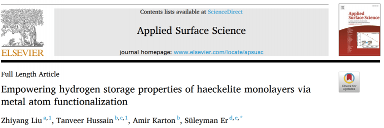 Publication in Applied Surface Science